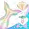 6 Pcs Mermaid Sea Foil Balloons, Mermaid Tail Sea Shell Mylar Balloons